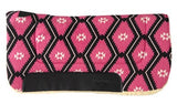 FORT WORTH CONTOURED SADDLE PAD - PINK / BLACK 30" X 30" - CLT7165-1 PK/BK