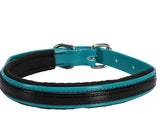 DOG COLLAR PVC - TWO TONE TURQUOISE / BLACK - 3/4" x 23" / 58CM - PET1400