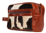 COWHIDE LEATHER TOILETRY VANITY BAG - BAG6100 [SZ:OS]