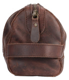 LEATHER TOILETRY BAG BROWN