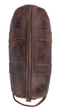 LEATHER TOILETRY BAG BROWN