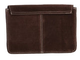 TOOLED ROUGHOUT LEATHER HANDBAG CHOCOLATE