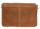 TOOLED ROUGHOUT LEATHER HANDBAG TAN