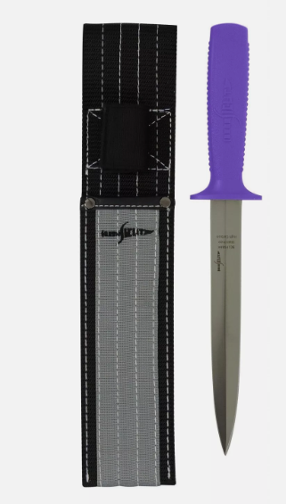 PIG STICKER 8" KNIFE WITH SHEATH SICUT BLUE HANDLE