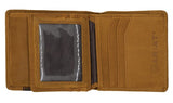 ARIAT BI-FOLD WALLET WLT2102A - TAN WITH BROWN ANGLE OVERLAY LACING & CONCHO - WLT2102A