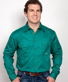 JUST COUNTRY MENS EVAN WORKSHIRT DARK GREEN [SZ:L]