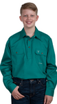 JC BOYS LACHLAN WORKSHIRT DARK GREEN [SZ:4/5]