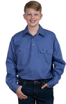 JC BOYS LACHLAN WORKSHIRT BLUE [SZ:4/5]
