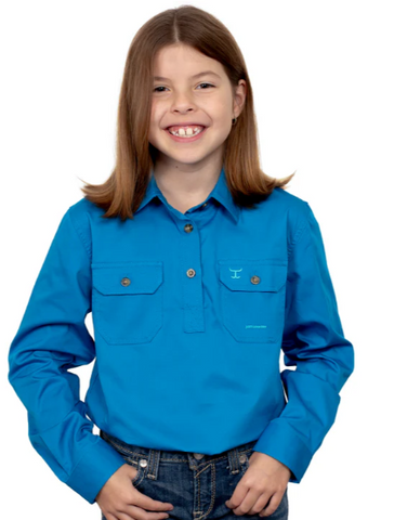 JC GIRLS KENZIE WORKSHIRT BLUE JEWEL [SZ:4/5]