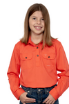 JC GIRLS KENZIE WORKSHIRT HOT CORAL [SZ:4/5]