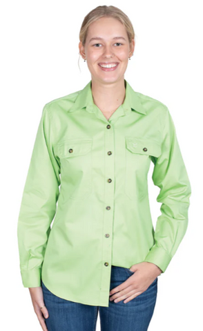 JC WOMENS BROOKE WORKSHIRT LIME GREEN [SZ:12]