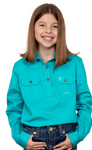JC GIRLS KENZIE WORKSHIRT TURQUOISE [SZ:4/5]