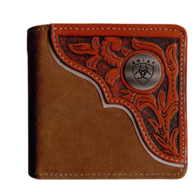 ARIAT BI-FOLD WALLET BROWN TAN WLT2112A [SZ:OS]