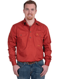 JUST COUNTRY MENS CAMERON WORKSHIRT RUST [SZ:M]
