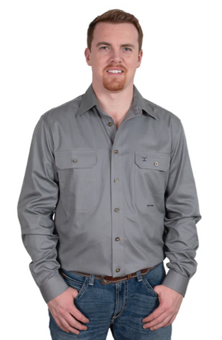 JC MENS EVAN WORKSHIRT STEEL GREY [SZ:M]