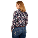 JUST COUNTRY WOMENS ABBEY FULL BUTTON PRINT WORKSHIRT FRENCH NAVY FLORAL [SZ:XS]