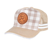 ROPER TRUCKER CAP PLAID FAWN / STONE - RC2401
