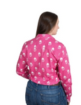 JUST COUNTRY WOMENS ABBEY FULL BUTTON LS PRINT WORKSHIRT ROSE BREW [SZ:8]