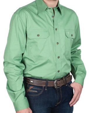 JC MENS EVAN WORKSHIRT COTTON FULL BUTTON LS - JADE - 20202JAD [SZ:M]