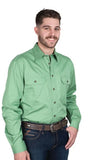 JC MENS EVAN WORKSHIRT COTTON FULL BUTTON LS - JADE - 20202JAD [SZ:L]