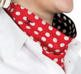 JUST COUNTRY WOMENS CARLEE DOUBLE SIDED SCARF BLACK POLKA DOT RED POLKA DOT 