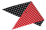 JUST COUNTRY WOMENS CARLEE DOUBLE SIDED SCARF BLACK POLKA DOT RED POLKA DOT 