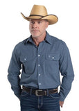 JUST COUNTRY MENS AUSTIN FULL BUTTON PRINT WORKSHIRT LS - NAVY MINI CHECK MWLS2600 [SZ:XL]