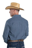 JUST COUNTRY MENS AUSTIN FULL BUTTON PRINT WORKSHIRT LS - NAVY MINI CHECK MWLS2600 [SZ:XL]