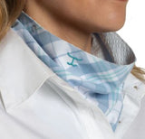 JUST COUNTRY WOMENS CARLEE DOUBLE SIDED SCARF - BLUEBELL & WHITE PLAIN / ARCTIC ICE - SCF2617