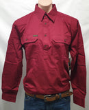 HARD SLOG MENS WORK SHIRT HALF/ LIGHT BURGUNDY [SZ:4XL] 