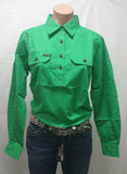 HARD SLOG LADIES WORK SHIRT HALF/ LIGHT LIME GREEN [SZ:8] 
