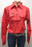 HARD SLOG LADIES WORK SHIRT HALF/ LIGHT RED POPPY [SZ:10] 