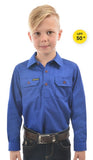 HARD SLOG KIDS WORK SHIRT HALF/ LIGHT ROYAL BLUE [SZ:2] 