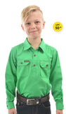 HARD SLOG KIDS WORK SHIRT HALF/ LIGHT LIME GREEN [SZ:2] 