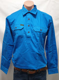 HARD SLOG MENS WORK SHIRT HALF/ LIGHT BRIGHT BLUE [SZ:S] 