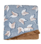 THOMAS COOK SNUGGLE RUG HORSE PATTERN GREY BLUE TAN