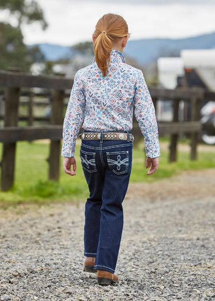 PURE WESTERN GIRLS BOOTCUT JEANS DEMI DARK NIGHT [SZ:8]