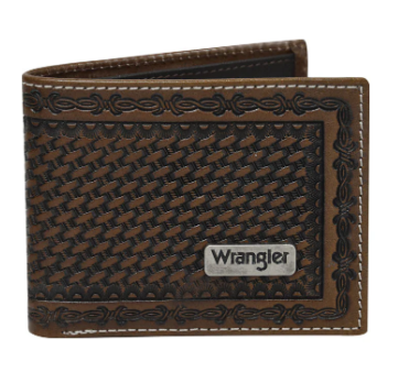 WRANGLER MENS TREVOR WALLET DARK TAN/COFFEE