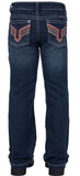 PURE WESTERN GIRLS BOOTCUT JEANS AZTEC - DARKEST NIGHT [SZ:2]