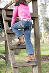 PURE WESTERN GIRLS BOOTCUT JEANS AMY RETRO BLUE [SZ:12]