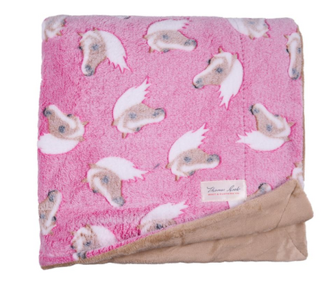 THOMAS COOK SNUGGLE RUG HORSE PATTERN PINK