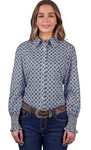 PURE WESTERN WOMENS NORMA LS SHIRT BLUE [SZ:10]