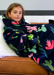 PURE WESTERN KIDS CACTUS SNUGGLE HOODIE NAVY 