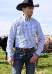 WRANGLER MENS L/S OWEN SHIRT BLUE/WHITE [SZ:L]