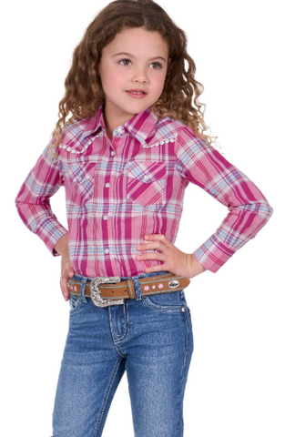 PURE WESTERN GIRLS L/S SHIRT LENI PINK [SZ:12]