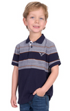 PURE WESTERN BOYS BRAD SS POLO NAVY [SZ:8]