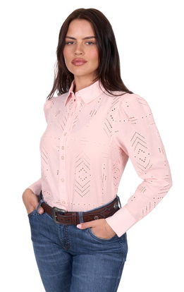 WRANGLER WOMENS LILLY LS SHIRT PINK [SZ:10]