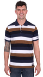 WRANGLER MENS WALTER 1PKT POLO NAVY/TAN [SZ:M]