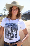 WRANGLER LADIES TEE SHIRT - JULIA - WHITE / CHAPS PIC - X5S2598428 406 [SZ:18]