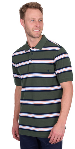 THOMAS COOK MENS POLO CHAD 1PKT NAVY/GREEN [SZ:M]